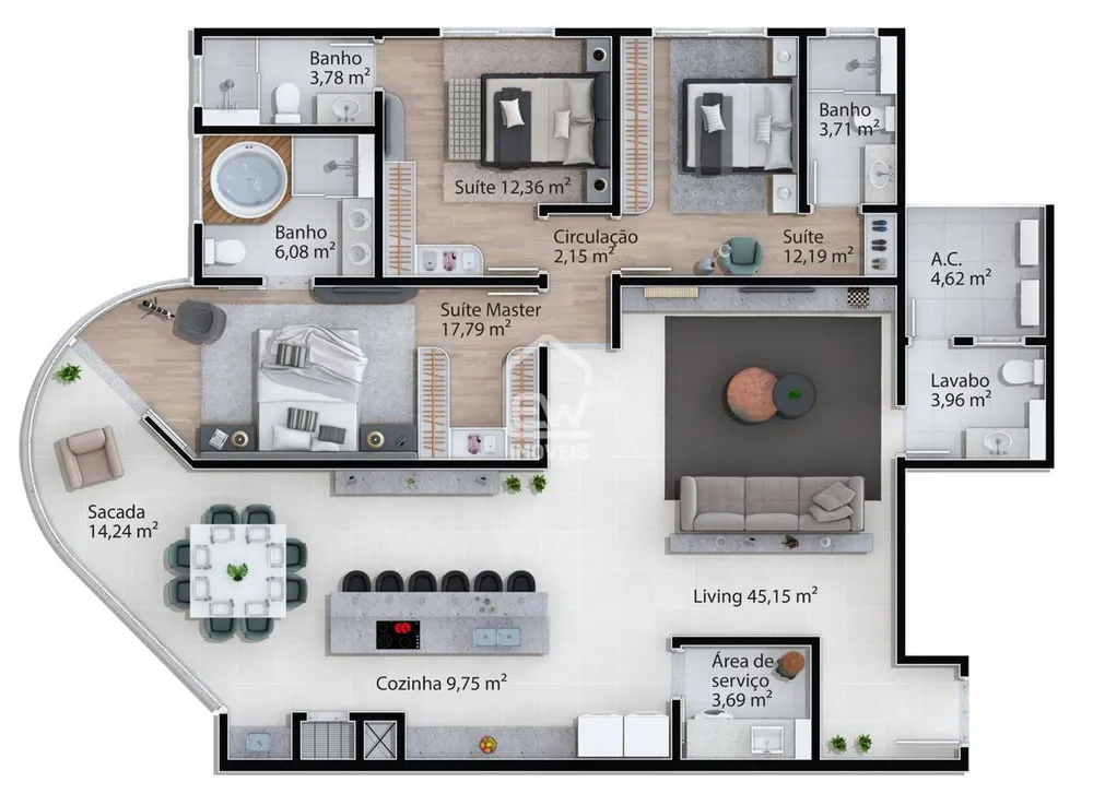 Apartamento, 3 quartos, 154 m² - Foto 12
