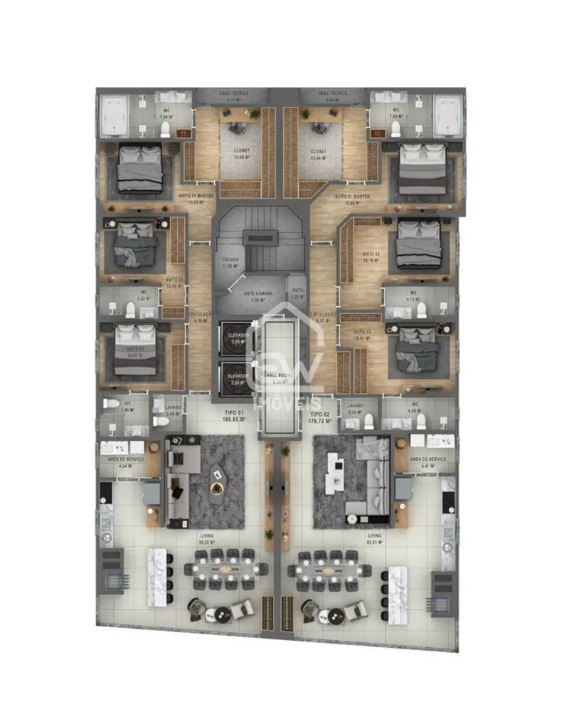 Apartamento, 3 quartos, 161 m² - Foto 12