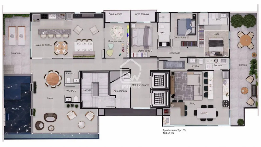 Apartamento, 3 quartos, 101 m² - Foto 1
