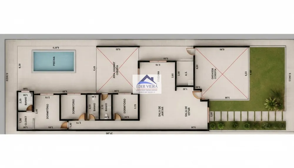 Casa, 3 quartos, 180 m² - Foto 2