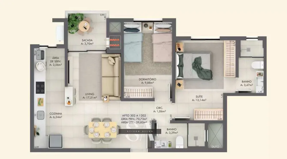 Apartamento, 2 quartos, 119 m² - Foto 2