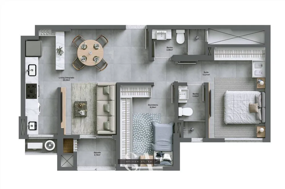 Apartamento, 2 quartos, 63 m² - Foto 8