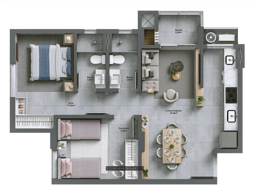 Apartamento, 2 quartos, 63 m² - Foto 6