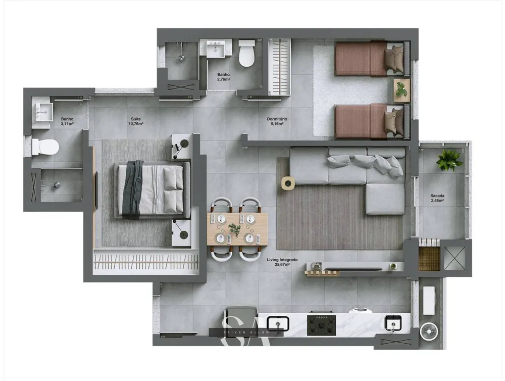 Apartamento, 2 quartos, 63 m² - Foto 4