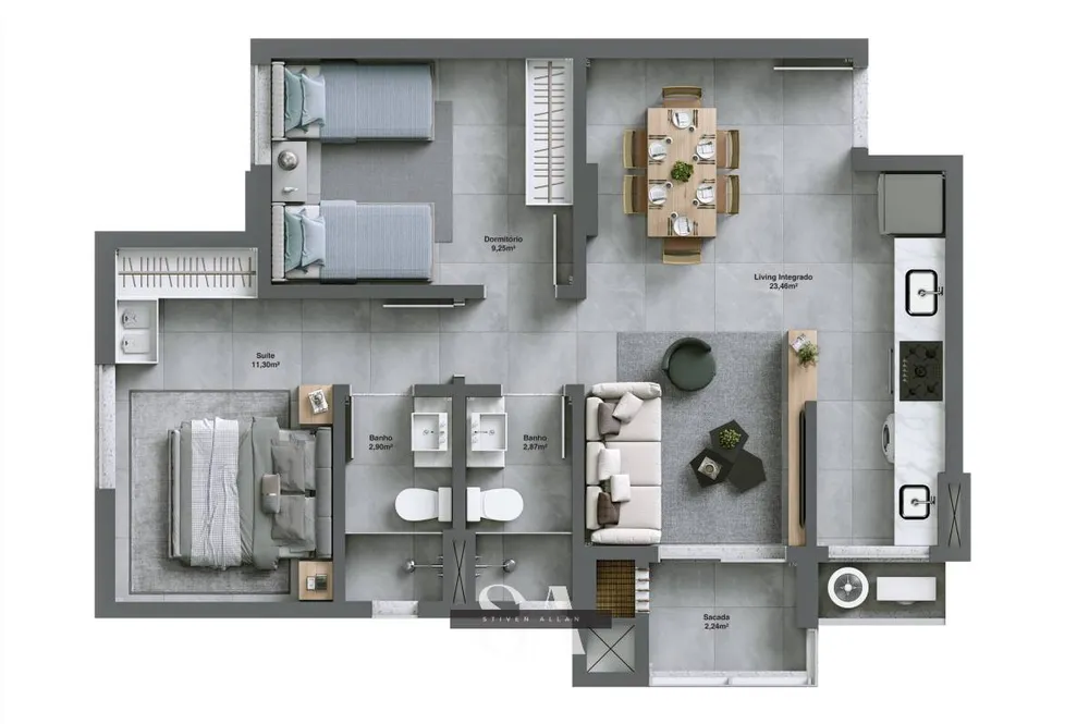 Apartamento, 2 quartos, 63 m² - Foto 7