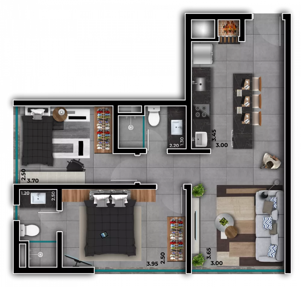 Apartamento à venda com 1 quarto, 39m² - Foto 16