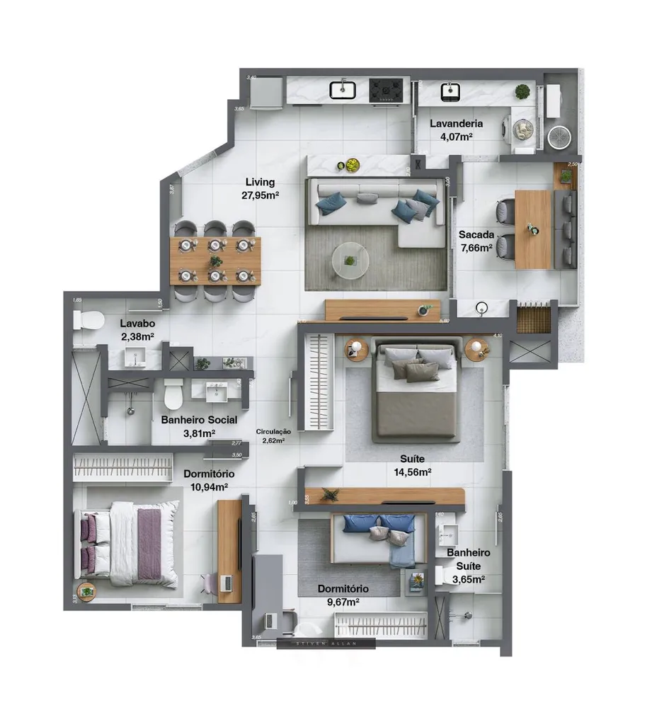 Apartamento, 3 quartos, 101 m² - Foto 8