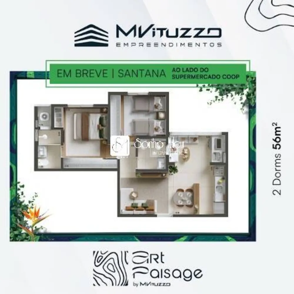 Apartamento, 2 quartos, 56 m² - Foto 2