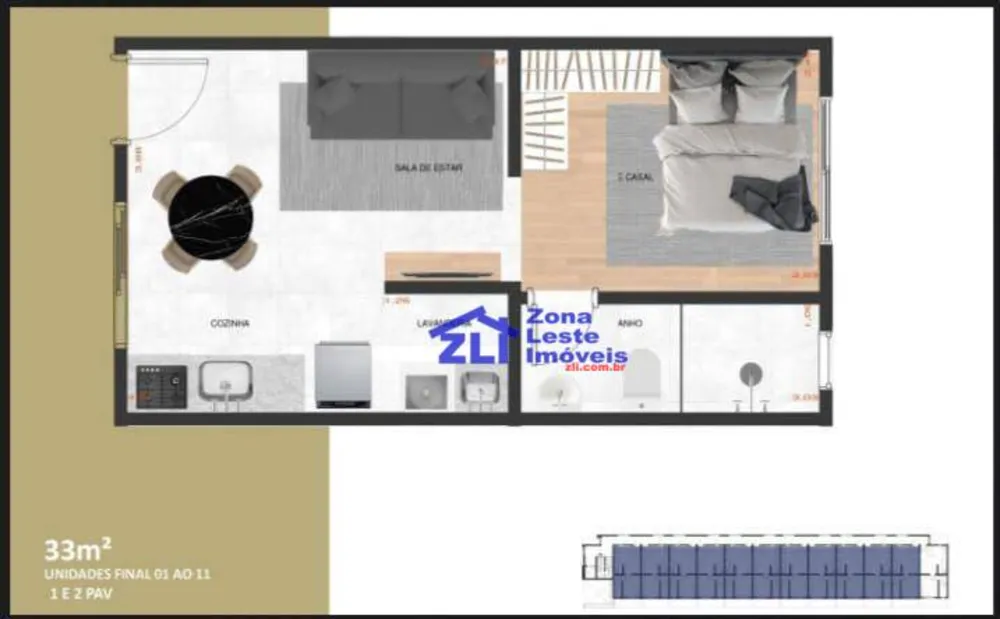 Apartamento, 1 quarto, 34 m² - Foto 2
