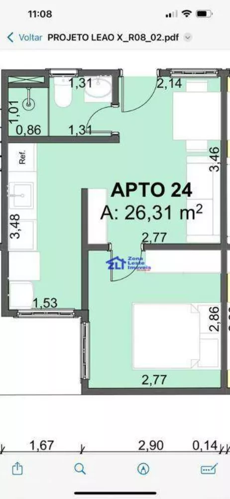 Apartamento, 1 quarto, 26 m² - Foto 1