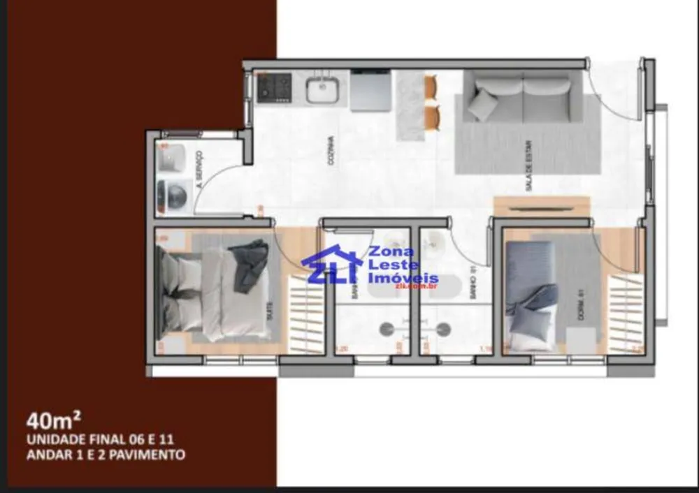 Apartamento, 2 quartos, 40 m² - Foto 3