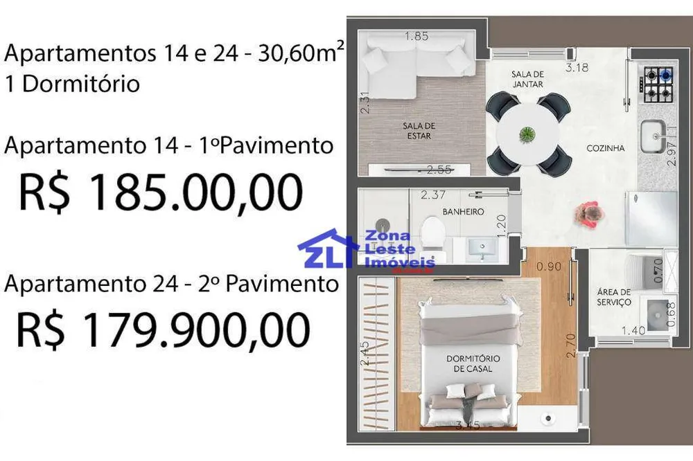 Apartamento, 1 quarto, 30 m² - Foto 3