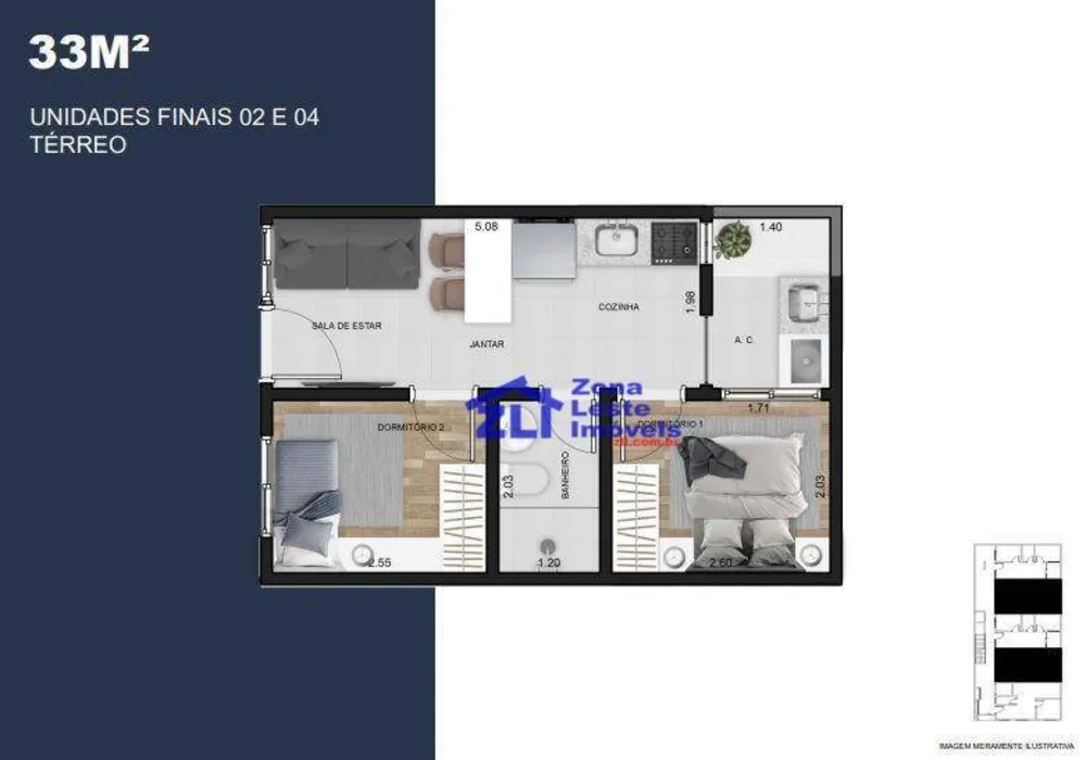 Apartamento, 2 quartos, 33 m² - Foto 4