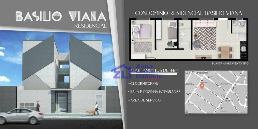 Apartamento, 2 quartos, 44 m² - Foto 1