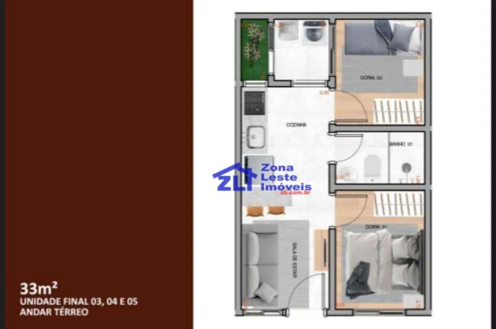 Apartamento, 2 quartos, 33 m² - Foto 3