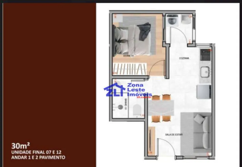 Apartamento, 2 quartos, 33 m² - Foto 1