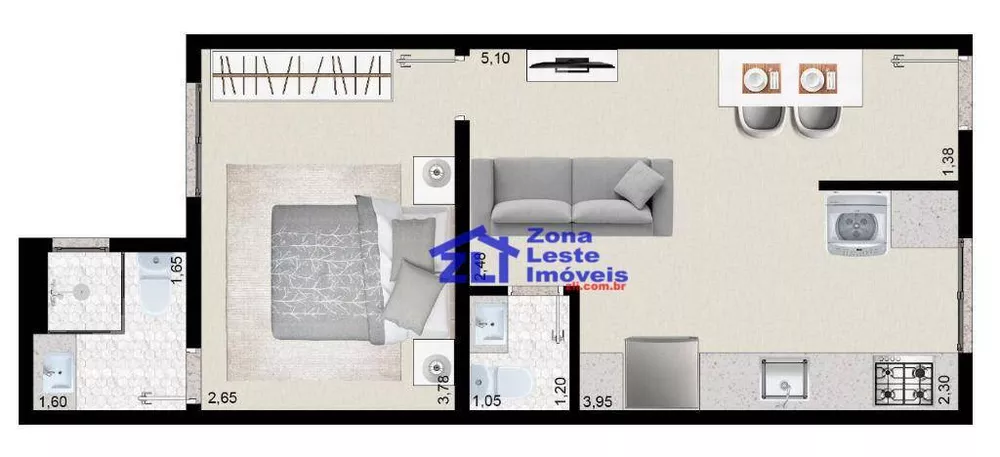Kitnet-Studio, 37 m² - Foto 2