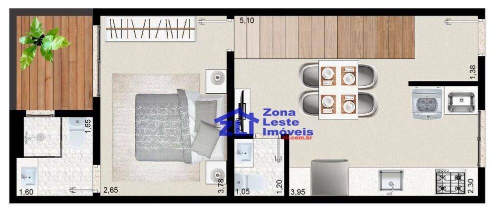Kitnet-Studio, 52 m² - Foto 1