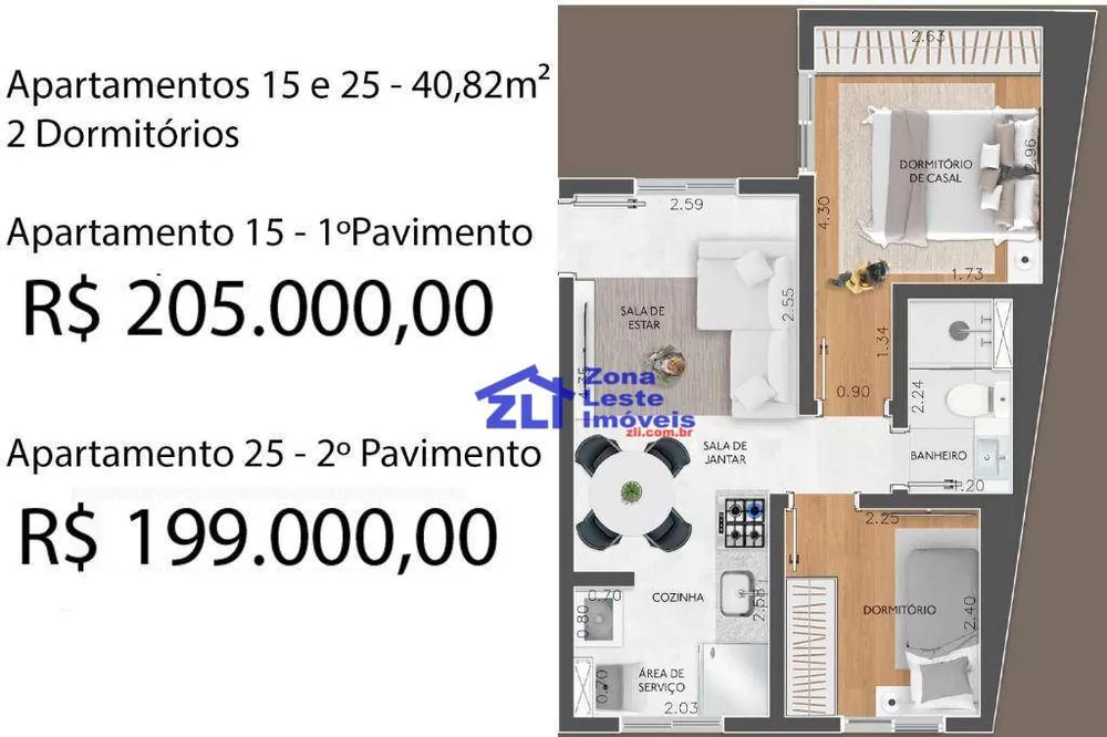 Apartamento, 2 quartos, 40 m² - Foto 3