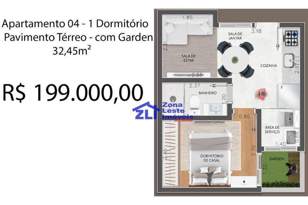 Apartamento, 1 quarto, 32 m² - Foto 3