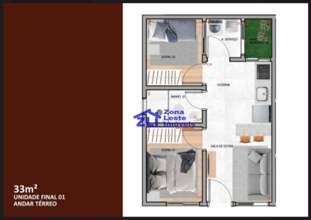 Apartamento à venda com 2 quartos, 33m² - Foto 8