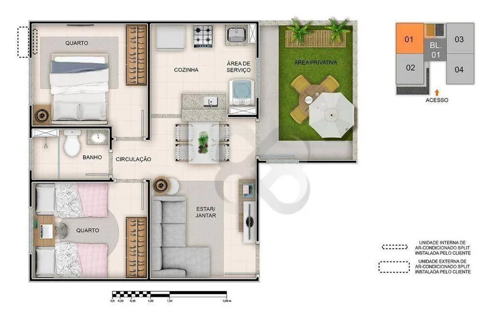 Apartamento, 2 quartos, 44 m² - Foto 3