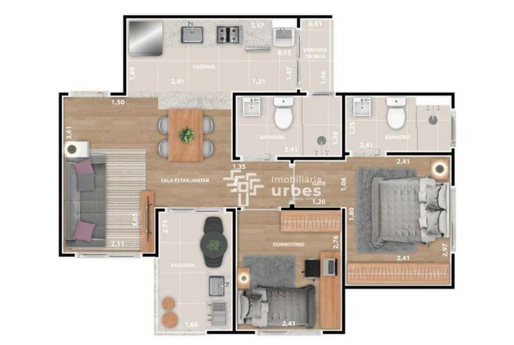 Apartamento, 2 quartos, 54 m² - Foto 1
