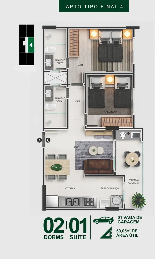 Apartamento, 2 quartos, 73 m² - Foto 8