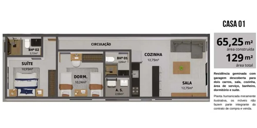 Casa, 1 quarto - Foto 3