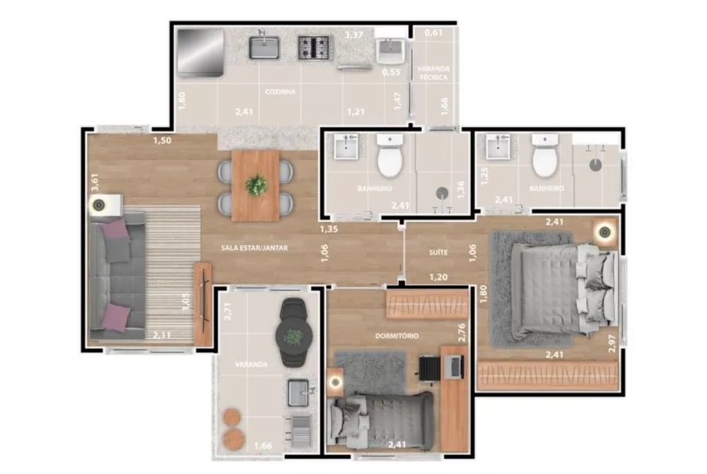 Apartamento, 2 quartos, 55 m² - Foto 9