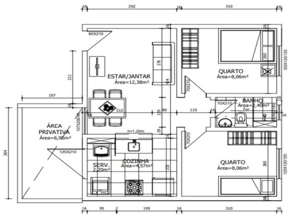 Apartamento, 2 quartos, 45 m² - Foto 13