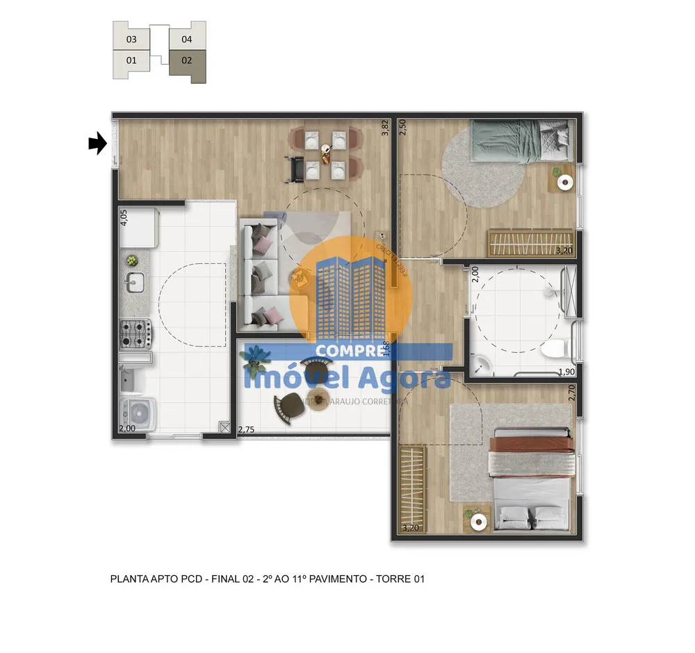 Apartamento, 2 quartos, 46 m² - Foto 11