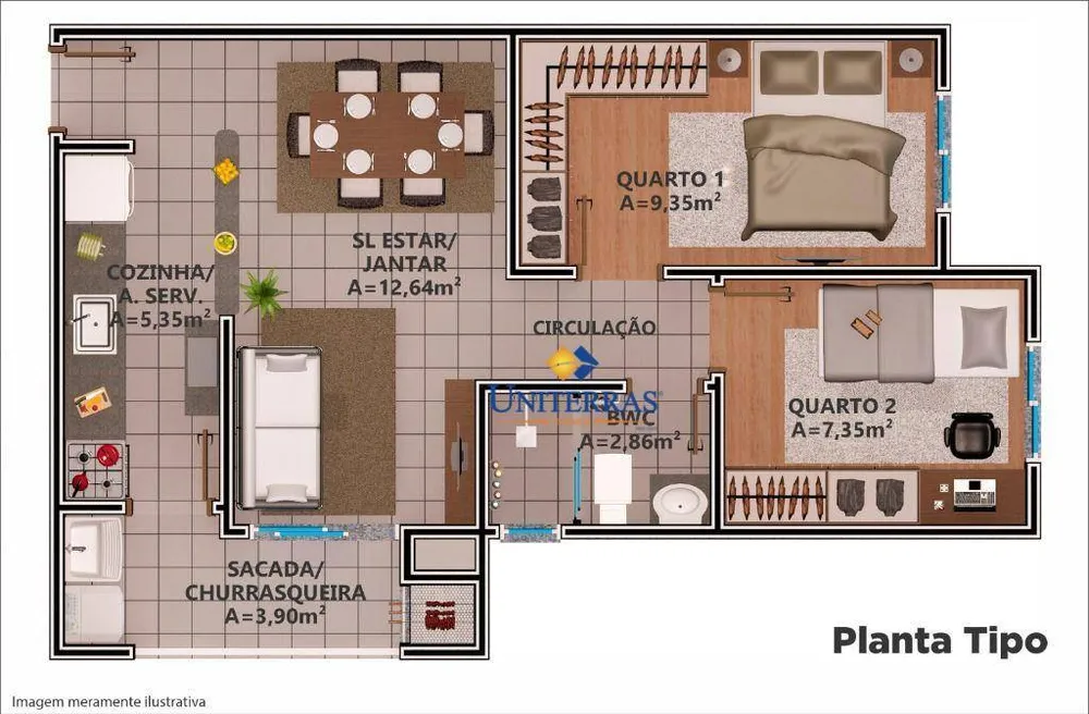 Apartamento, 2 quartos, 53 m² - Foto 5