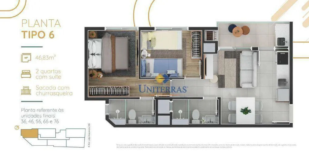 Apartamento, 2 quartos, 56 m² - Foto 8