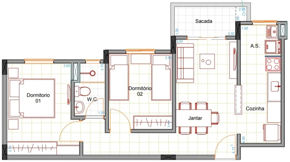 Apartamento, 2 quartos, 56 m² - Foto 16