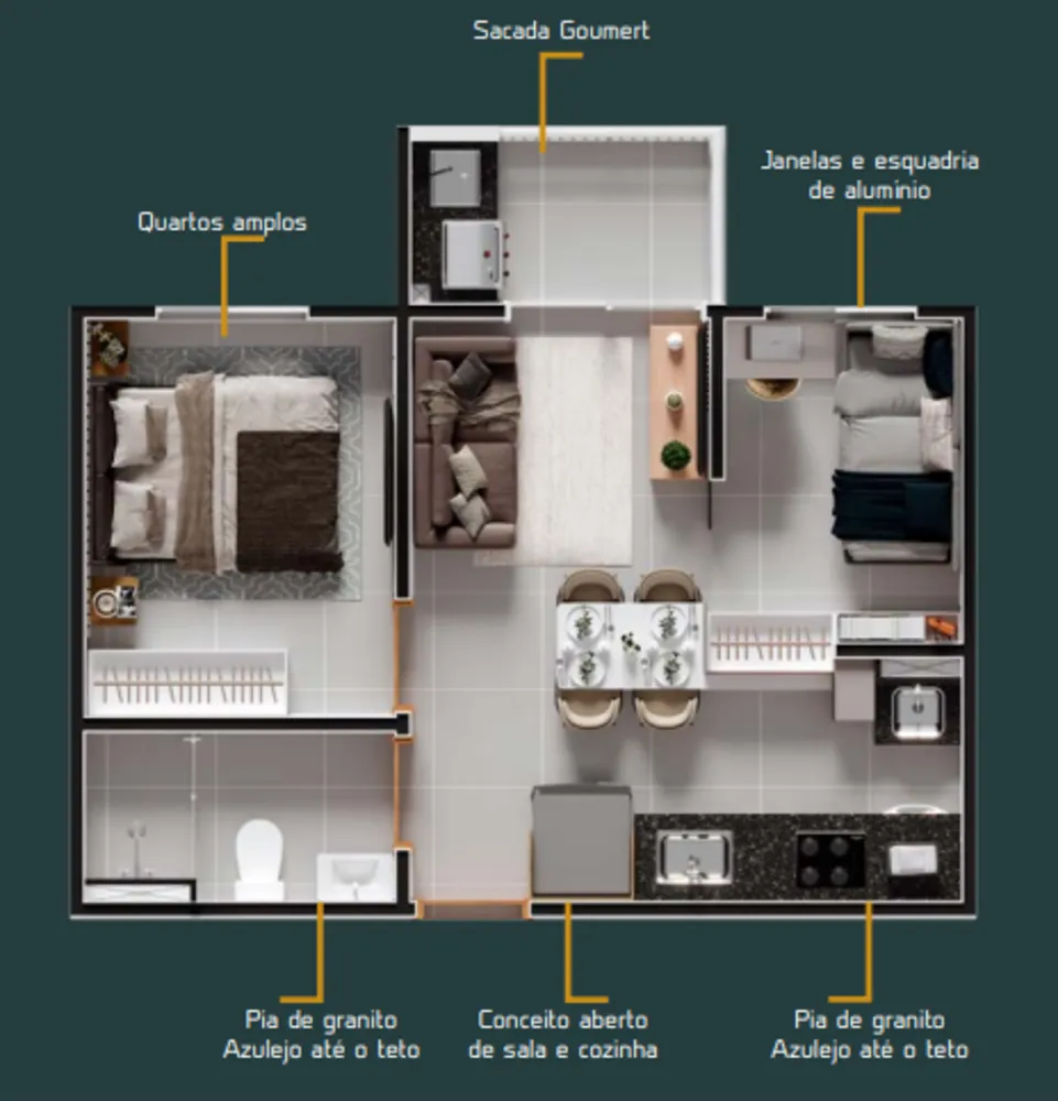 Apartamento, 1 quarto, 39 m² - Foto 1