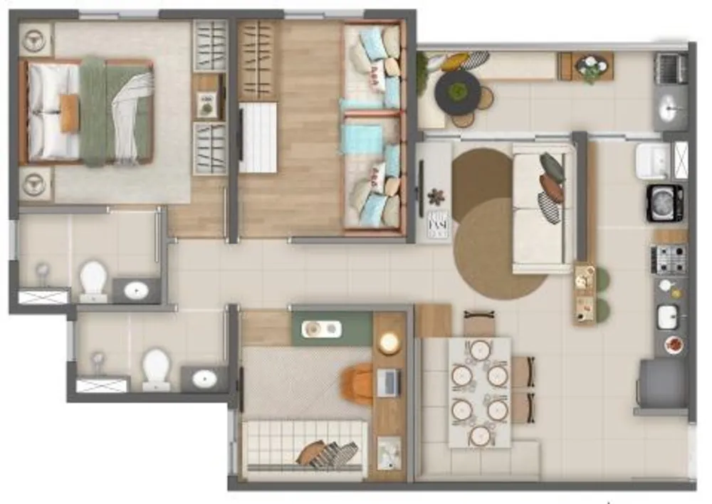 Apartamento, 2 quartos, 63 m² - Foto 2
