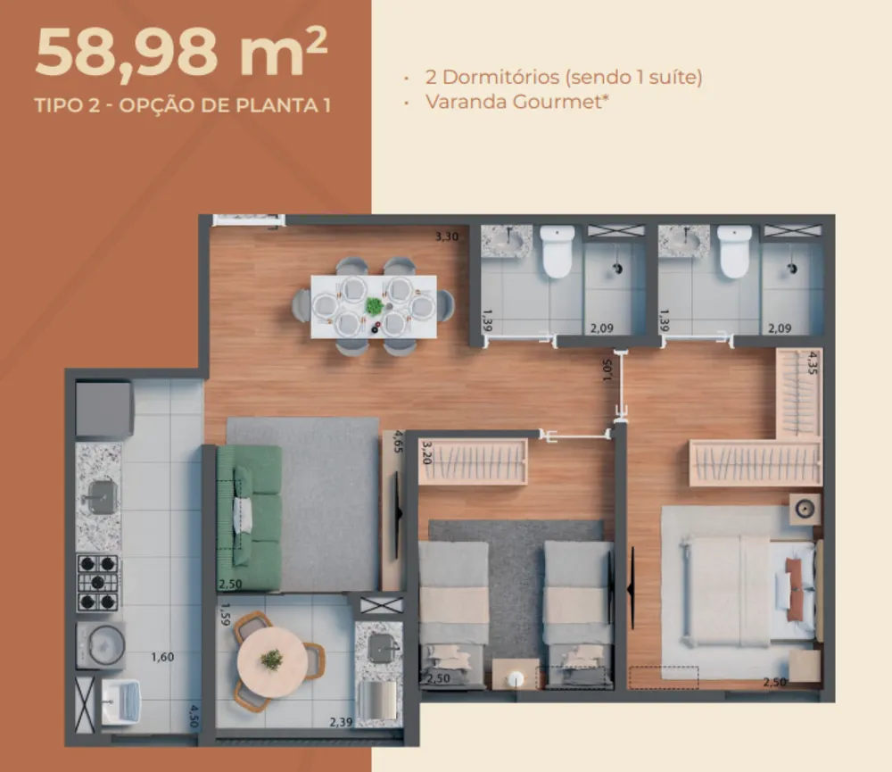 Apartamento, 2 quartos, 58 m² - Foto 6