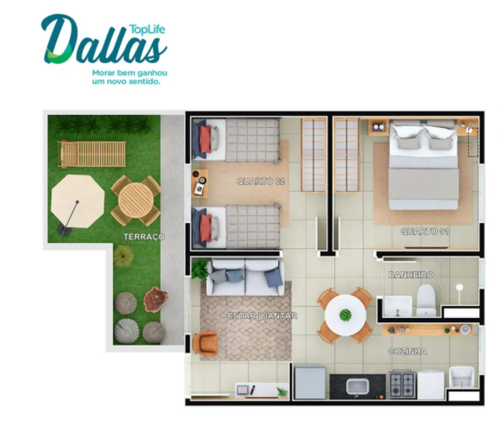 Apartamento, 2 quartos, 48 m² - Foto 1