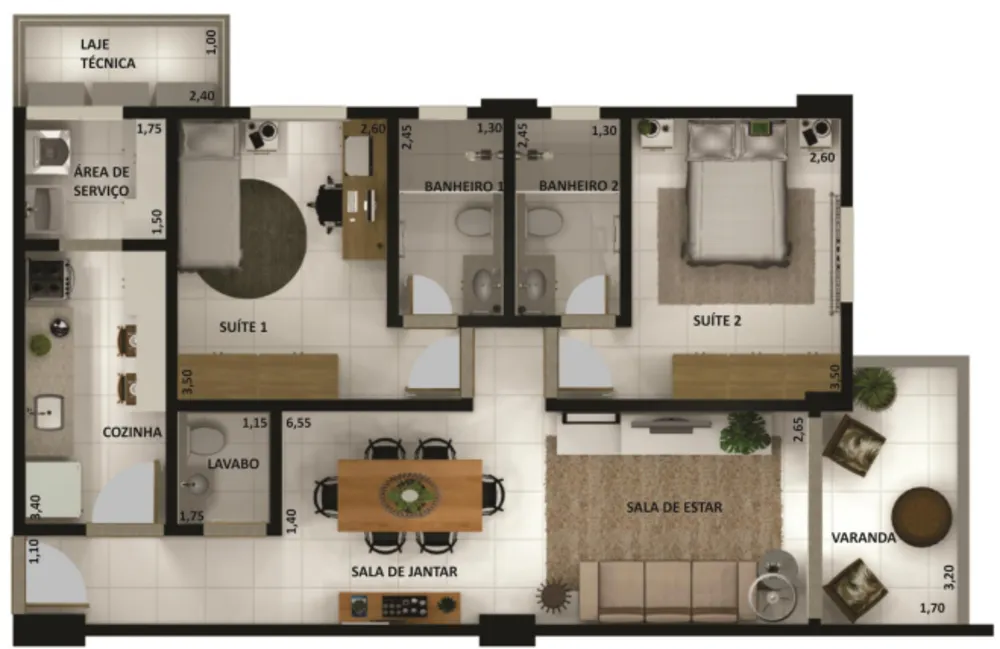 Apartamento, 2 quartos, 77 m² - Foto 3