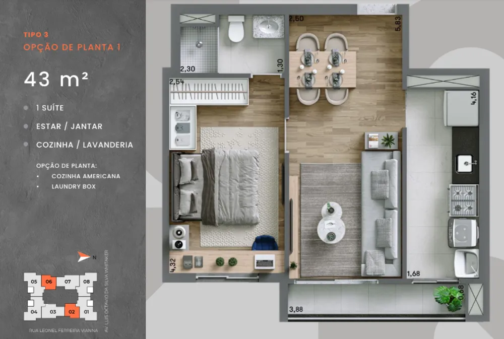 Apartamento, 1 quarto, 43 m² - Foto 8