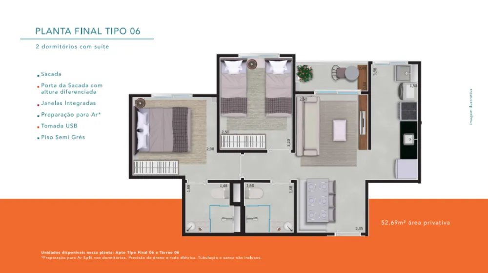 Apartamento, 2 quartos, 48 m² - Foto 3
