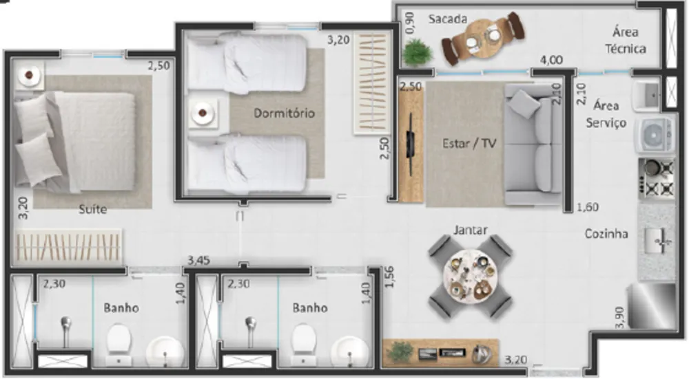 Apartamento, 2 quartos, 55 m² - Foto 10
