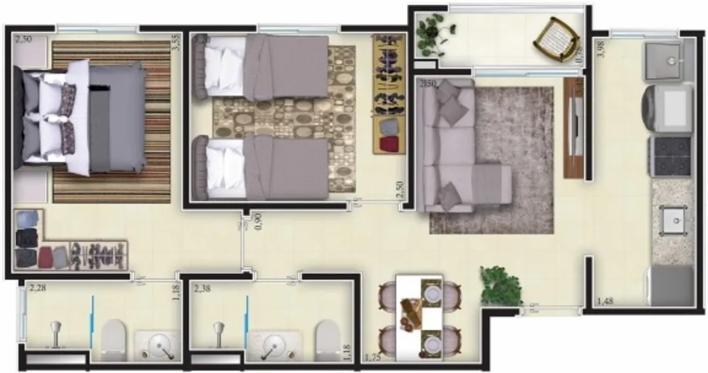 Apartamento, 2 quartos, 51 m² - Foto 15