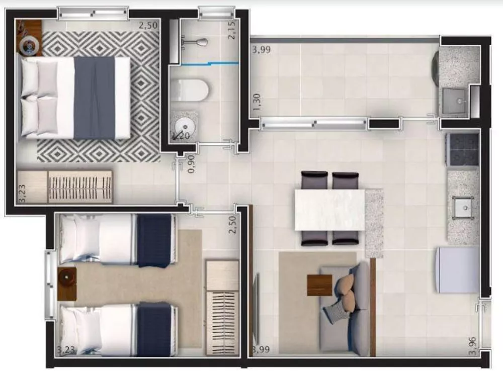 Apartamento à venda com 2 quartos, 48m² - Foto 8