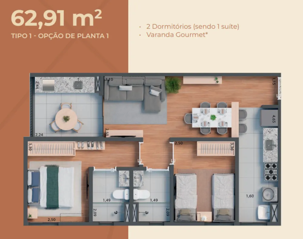 Apartamento, 2 quartos, 62 m² - Foto 9
