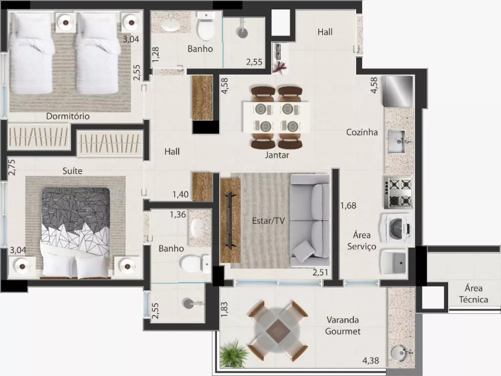 Apartamento à venda com 2 quartos, 71m² - Foto 8