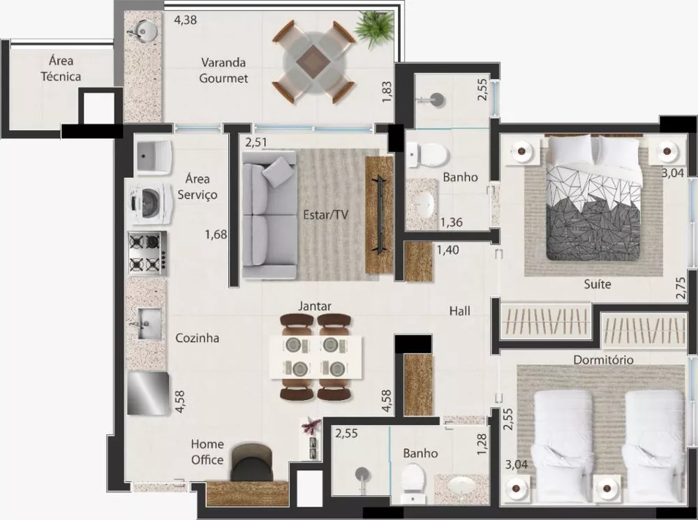 Apartamento à venda com 2 quartos, 71m² - Foto 7