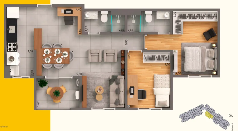 Apartamento, 2 quartos, 53 m² - Foto 5