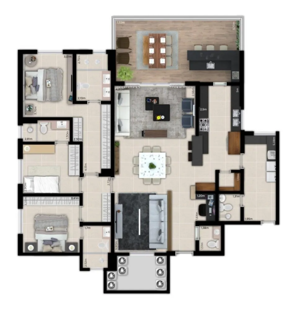Apartamento, 3 quartos, 195 m² - Foto 11